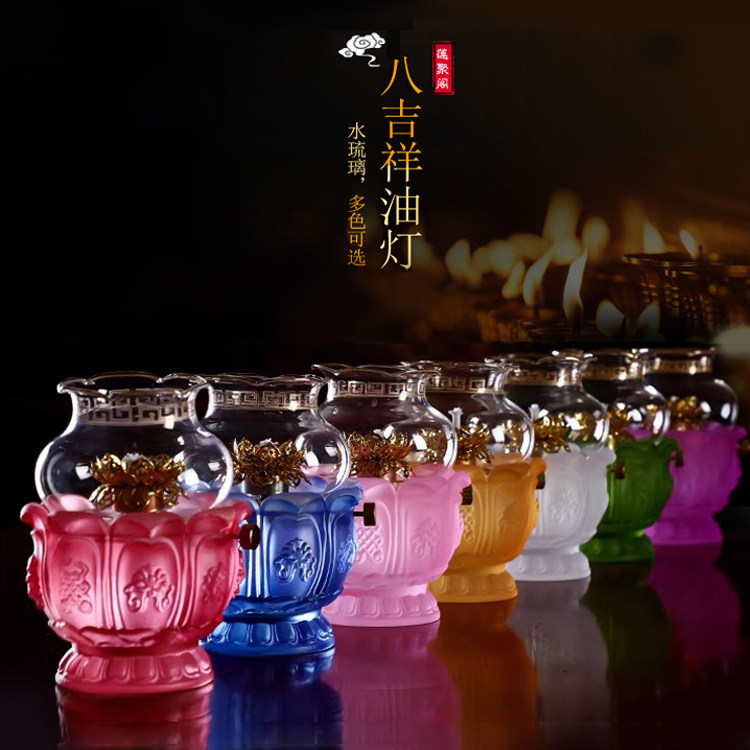 老式液体油灯供佛敬佛长明灯