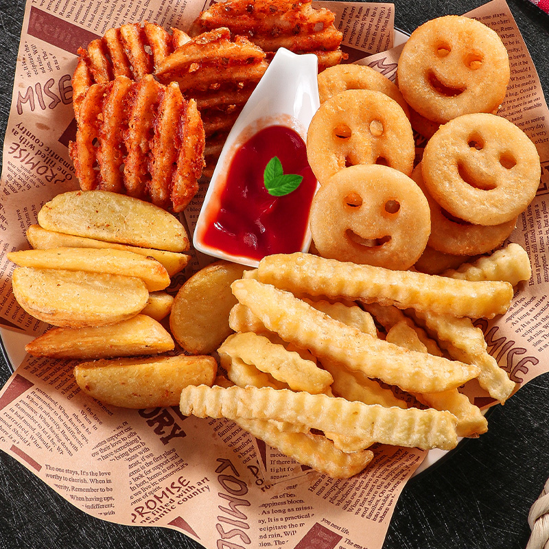 波纹冷冻半成品大包装笑脸薯条