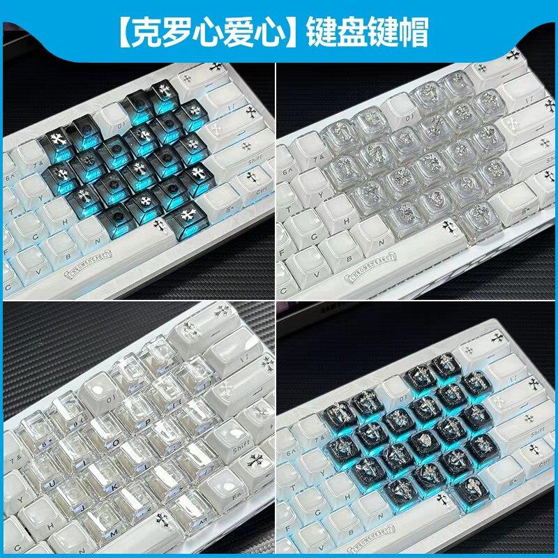 克罗心ev63/wooting60/80爱心键帽水晶果冻75小蜜蜂made68键盘atk图片