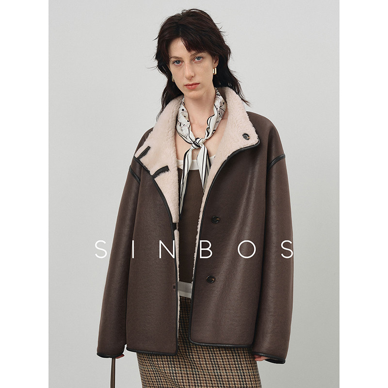【天天yoko&SINBOS】SINBOS落基山脉羊剪绒大衣全羊毛美拉德色系
