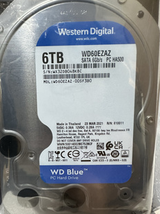 西数6T蓝盘 WD60EZAZ 监控硬盘 台式机机械硬盘 西部数据wd 6TB