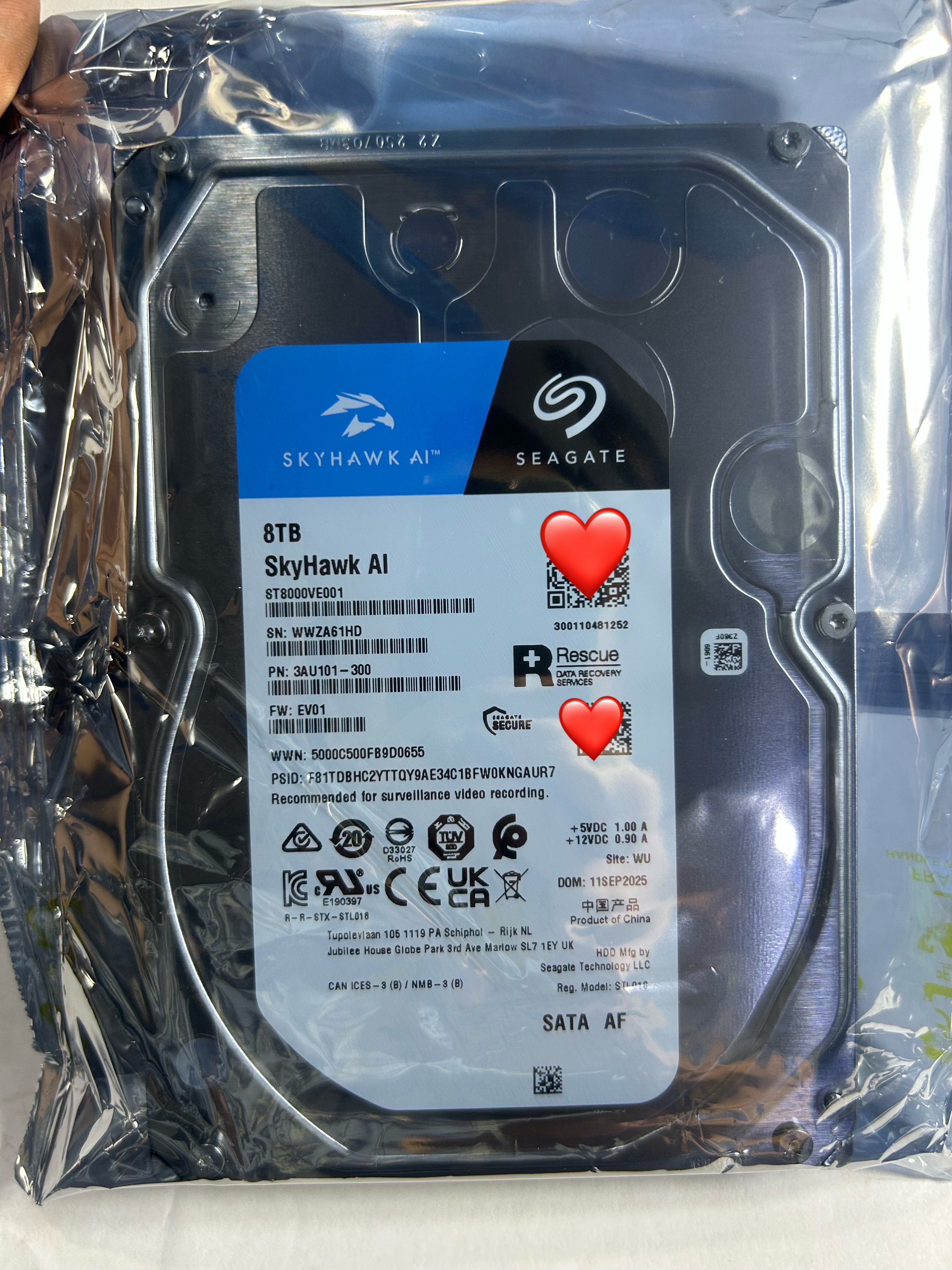 希捷8T酷鹰监控硬盘ST8000VE001图片