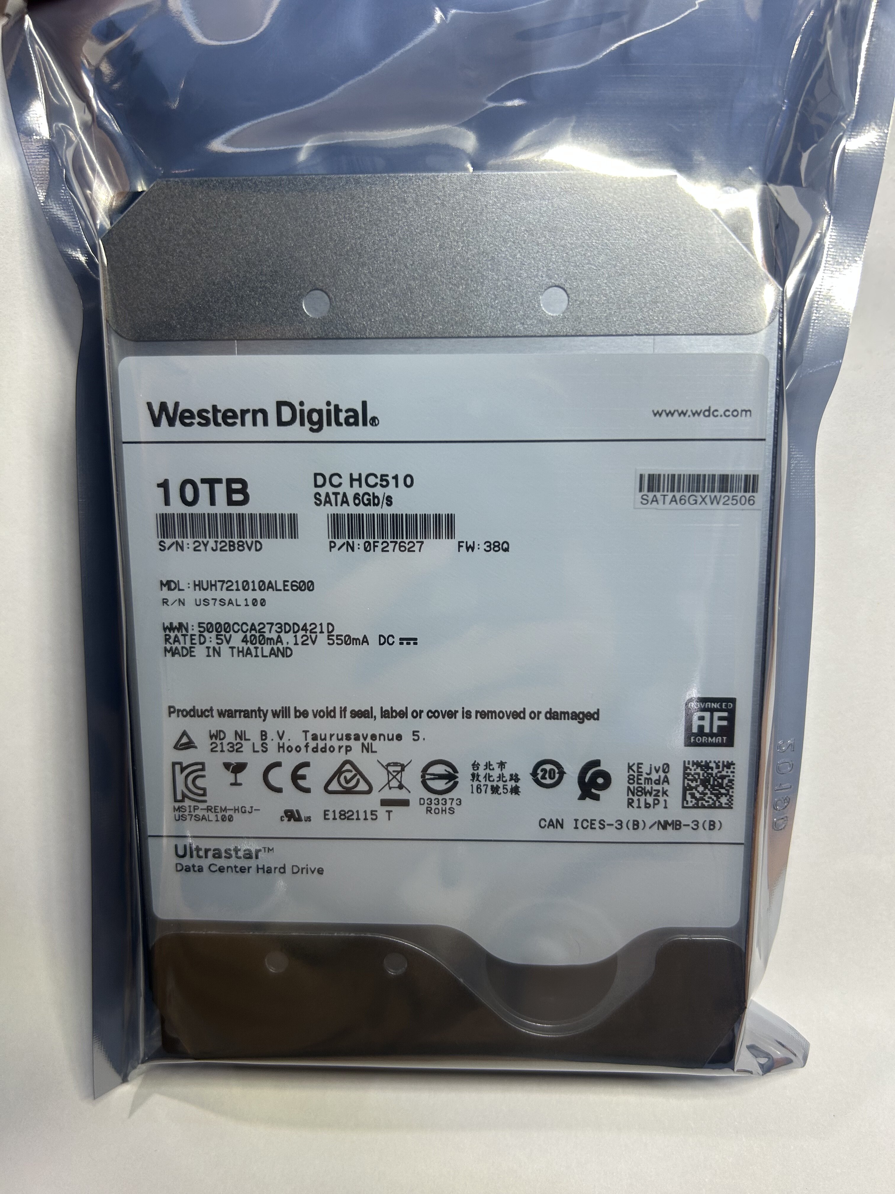 西数10T硬盘HUH721010ALE600