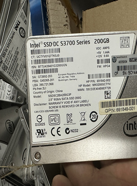 Intel/英特尔S3700 100G 200g固态硬盘 SSDSC2BA100G3 200G 2.5寸