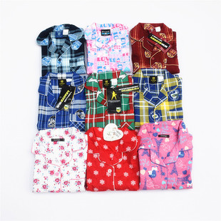 出口欧美原 纯棉梭织平绒棉布儿童睡衣男童女童单件上衣随机发C4