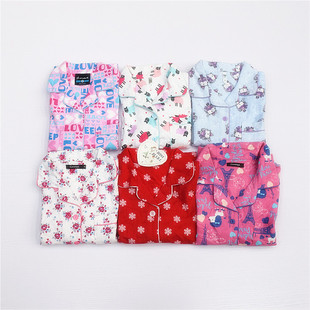 出口原 纯棉梭织平绒棉布 儿童睡衣男童女童单件上衣春秋 随机发