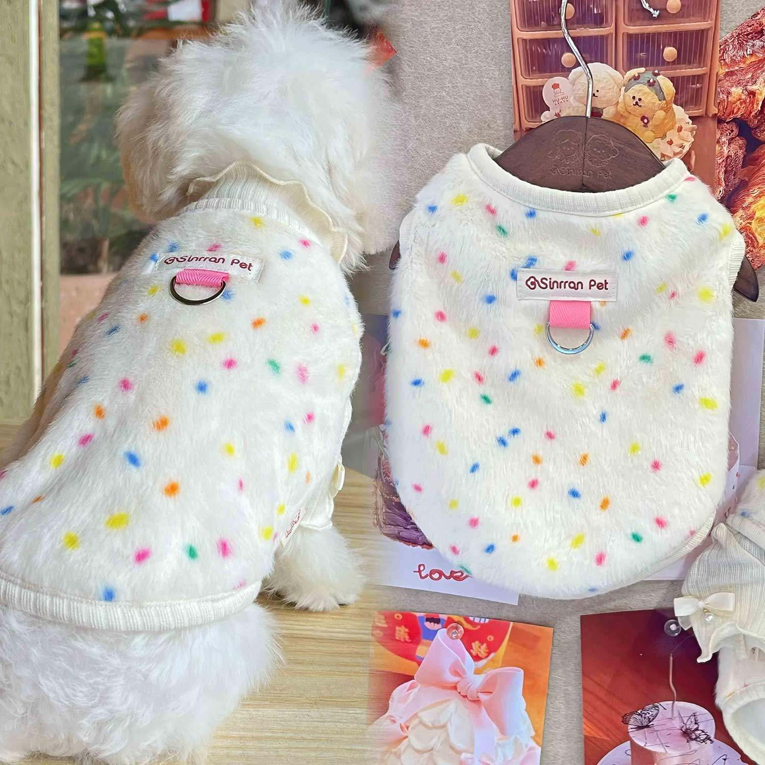 宠物中小狗狗幼犬欧貂保暖衣服ins韩系毛绒加厚马甲秋冬牵引环,宠物/宠物食品及用品,狗宠物服装/雨衣,淘宝优惠券,粉丝福利购,淘宝优惠卷