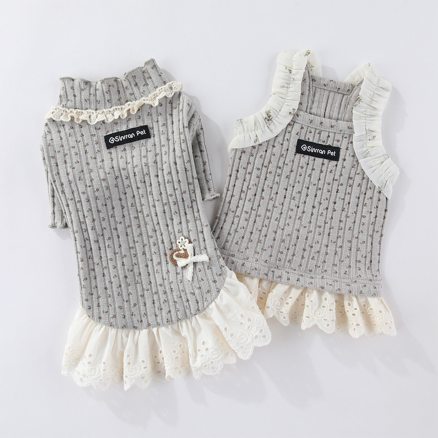 韩系宠物狗衣服小型犬针织连衣裙马尔济斯比熊约克夏西施背心春夏