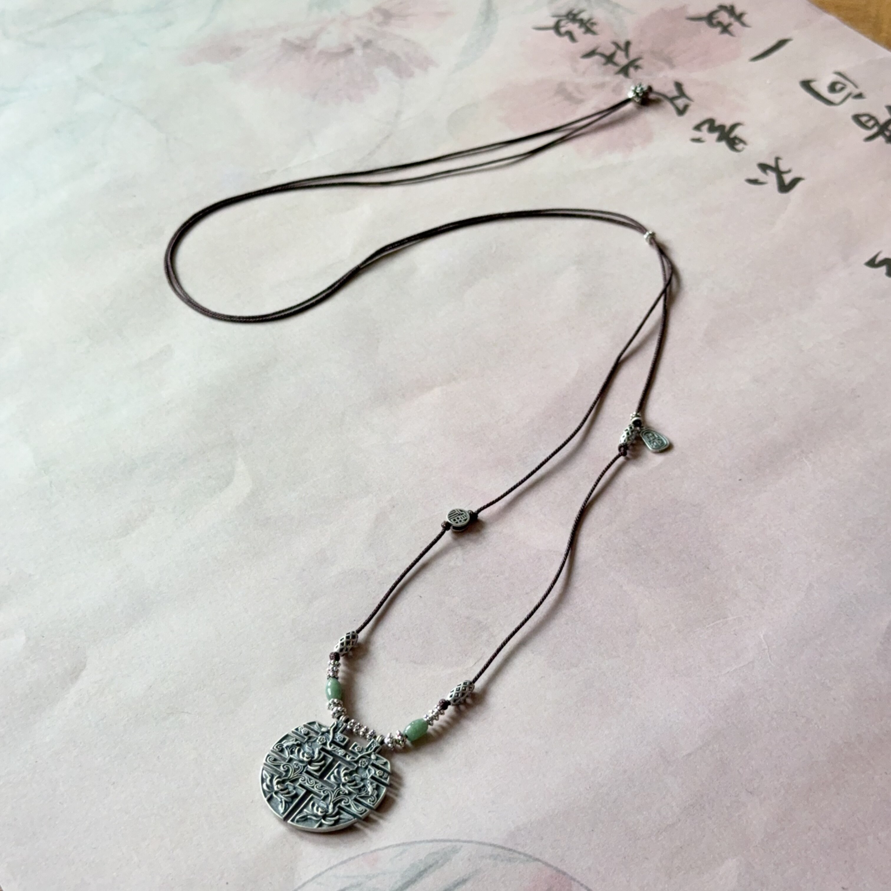 银925•花开双喜项链1258