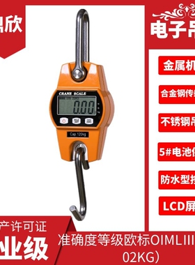 巨鼎电子吊秤200高精度吊钩称磅工业手提测拉力计仪表60kg300公斤