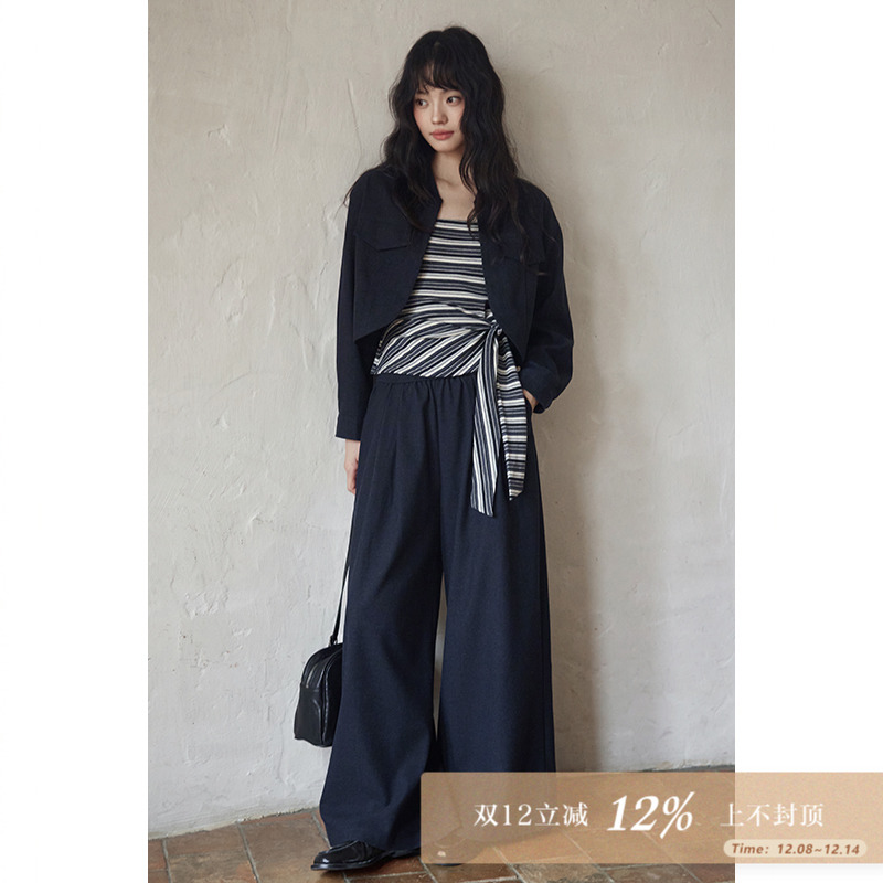 夕蒙2025新款秋韩系气质小个子高级小众别致外套吊带裤子三件套女