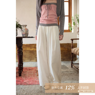 子高级感小个子小众阔腿休闲裤 韩系慵懒风宽松裤 春季 夕蒙2026新款
