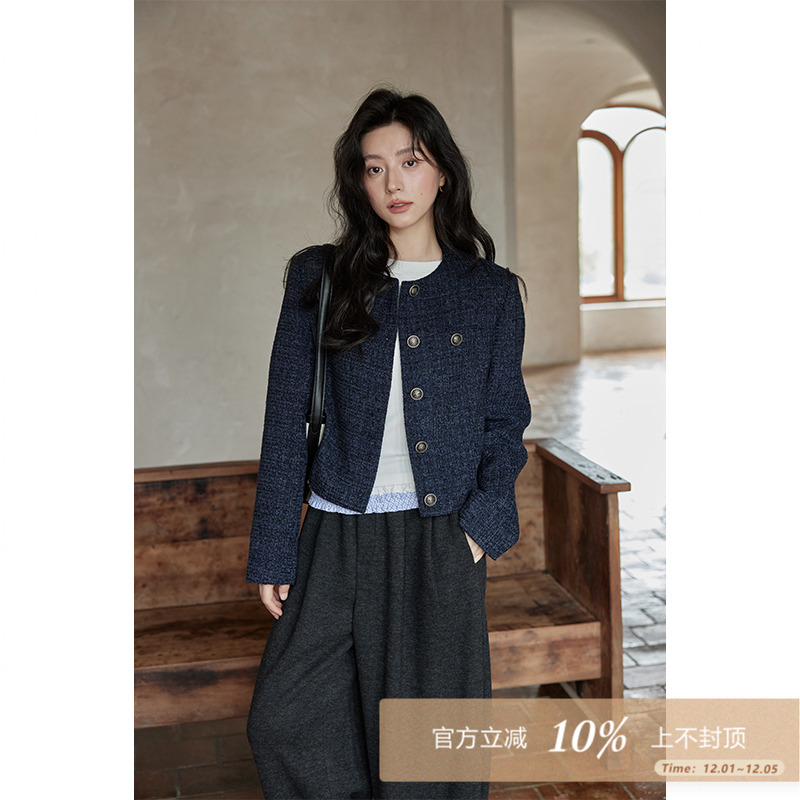 夕蒙2025新款秋冬时髦洋气短款气质小香风高级感小个子设计感外套
