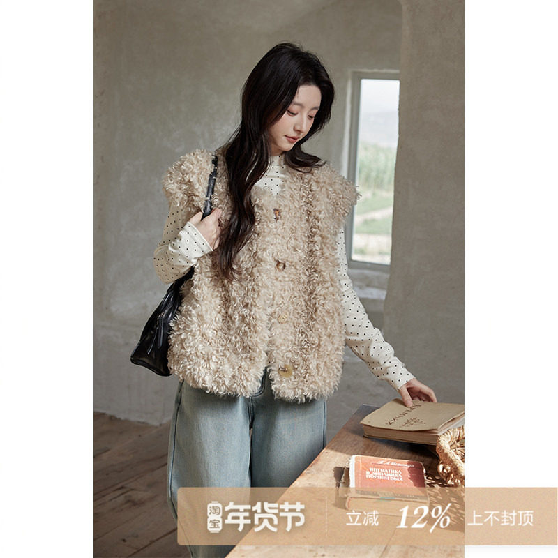 夕蒙2025新款冬季巨好看小个子独特绝美高级小众漂亮毛绒马甲外套