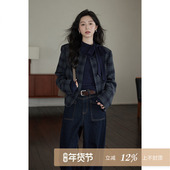 高级小个子慵懒小众开衫 夕蒙2025新款 春秋韩式 百搭洋气毛呢外套女