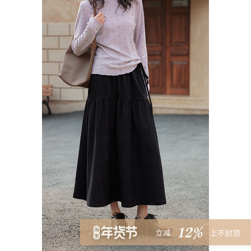 夕蒙2025新款冬季韩系气质独特漂亮蛋糕裙高腰小个子黑色半身裙女,女装/女士精品,半身裙,淘宝优惠券,粉丝福利购,淘宝优惠卷