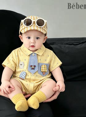 02岁男女宝夏天连身衣外出服潮款