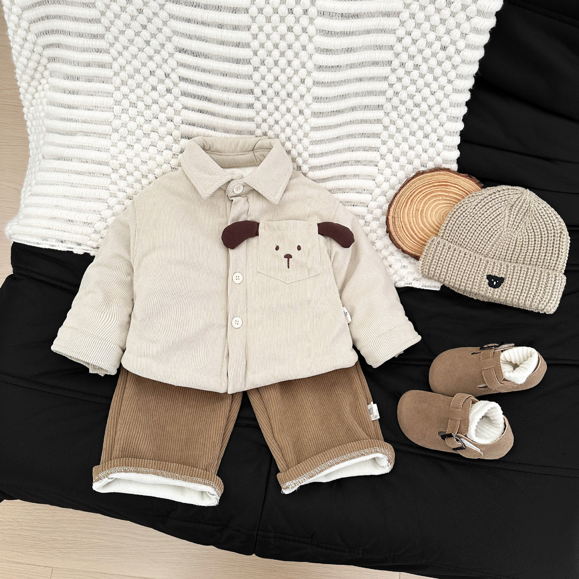 潮酷男童夹棉加厚衬衫冬季帅气宝宝加绒保暖衬衣外套婴儿冬装衣服