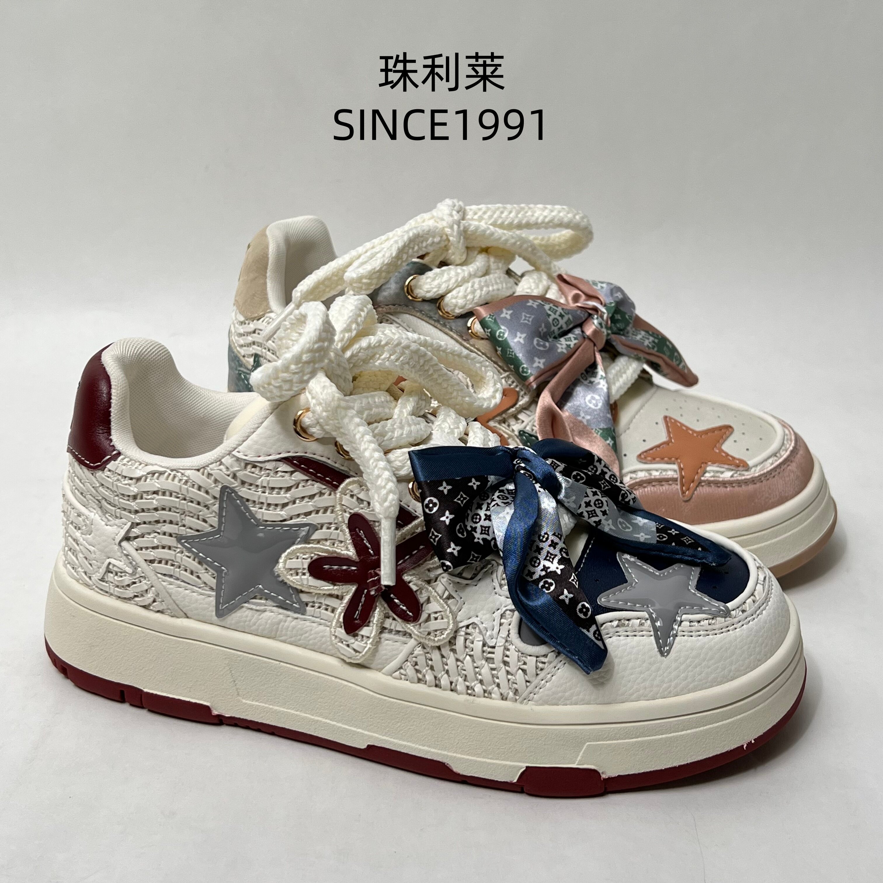 专柜正品珠利莱女星星板鞋女厚底小众设计感2025新款百搭休闲鞋