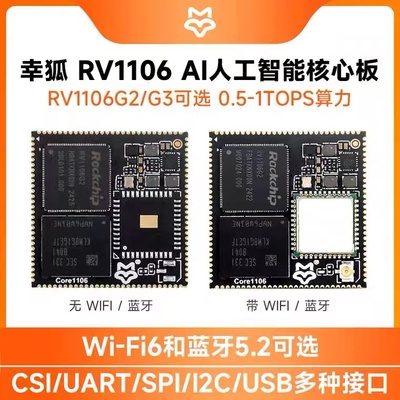 微雪 幸狐Core1106开发板 0.5/1TOPS算力 RV1106核心板 蓝牙/WiFi