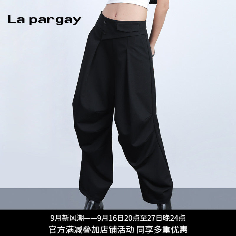 纳帕佳高腰黑色显瘦哈伦裤