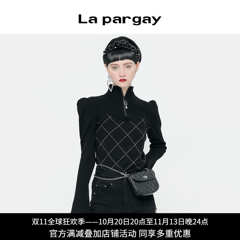 长袖套头修身针织衫Lapargay