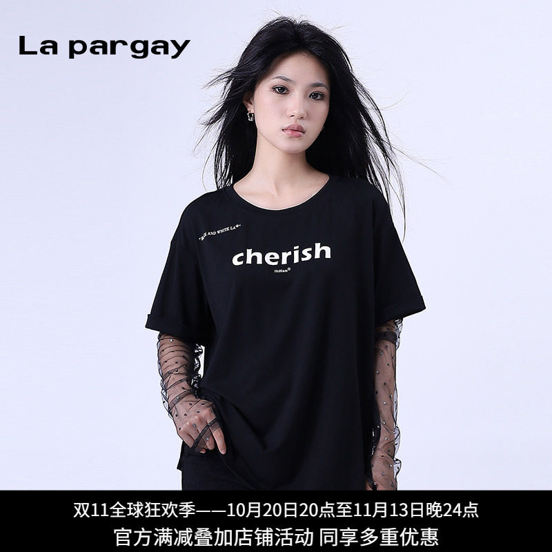 网纱简约短袖t恤上衣小众