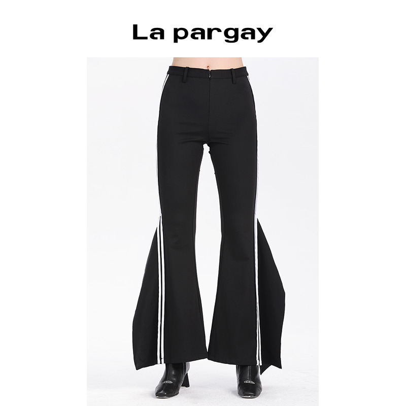 Lapargay纳帕女装黑色裤子休
