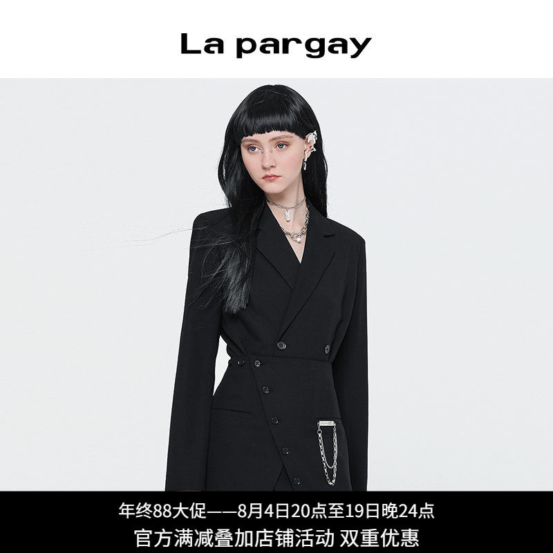 黑色长袖上衣西装外套Lapargay