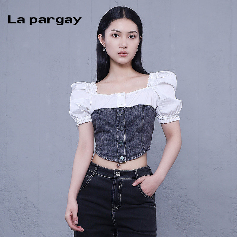 lapargay修身短袖衬衫