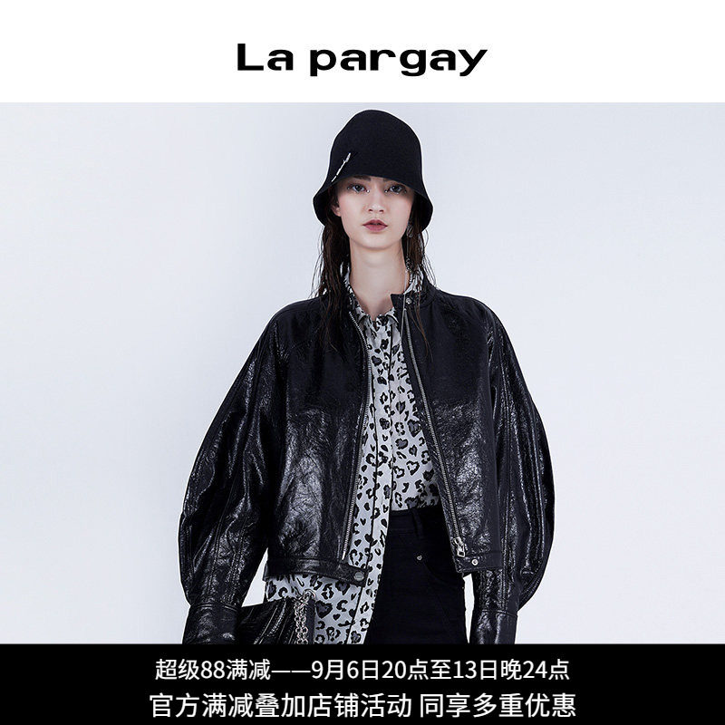 纳帕佳短款休闲真皮立领羊皮皮衣