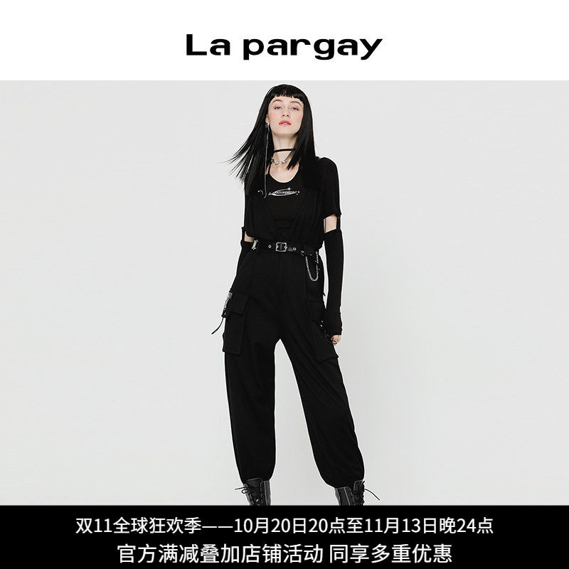 搭吊带款休闲背带裤纳帕佳