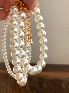 仿施家珍珠手链新款叠戴