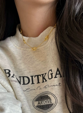 穿卫衣可以戴的项链～小猪鼻子锁骨链欧美金银双色休闲韩系高级感