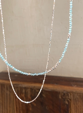 夏日淡蓝色清新淡雅串珠项链