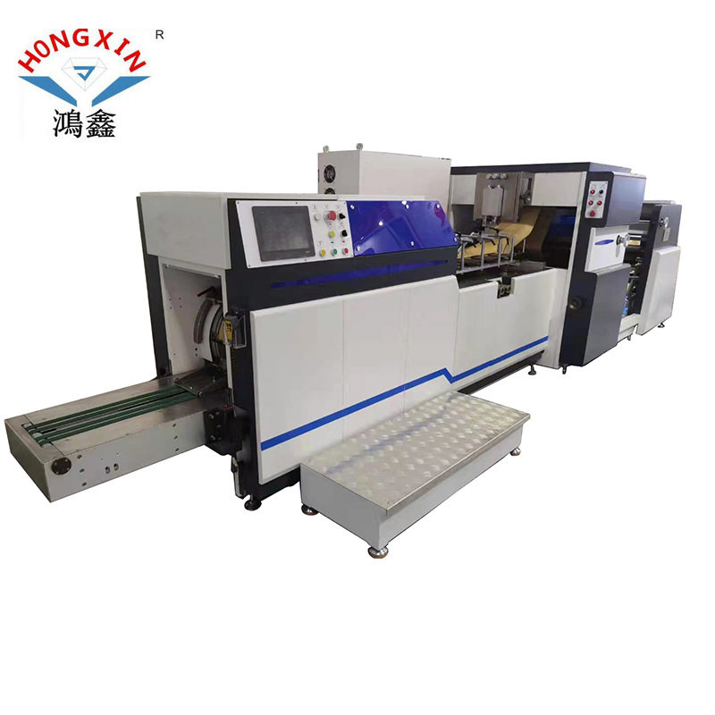 鸿鑫方底纸袋机pcl320全自动方底制袋机手提纸袋机