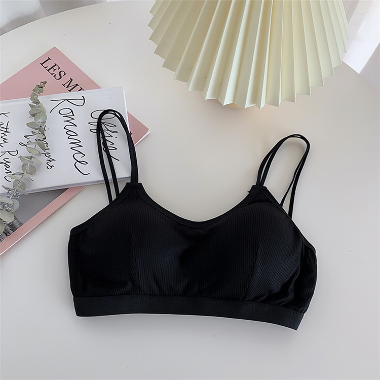 Real shot and real price Korean back strap fixed cup with breast wrapping and bra double shoulder girlie underwear