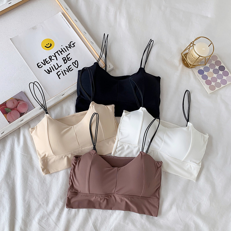 Real price ice silk bra suspender with beautiful back and anti light inside