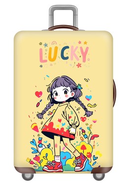 黄色幸运弹力箱套拉杆箱旅行旅游扥登机皮箱保护罩防尘袋加厚加厚