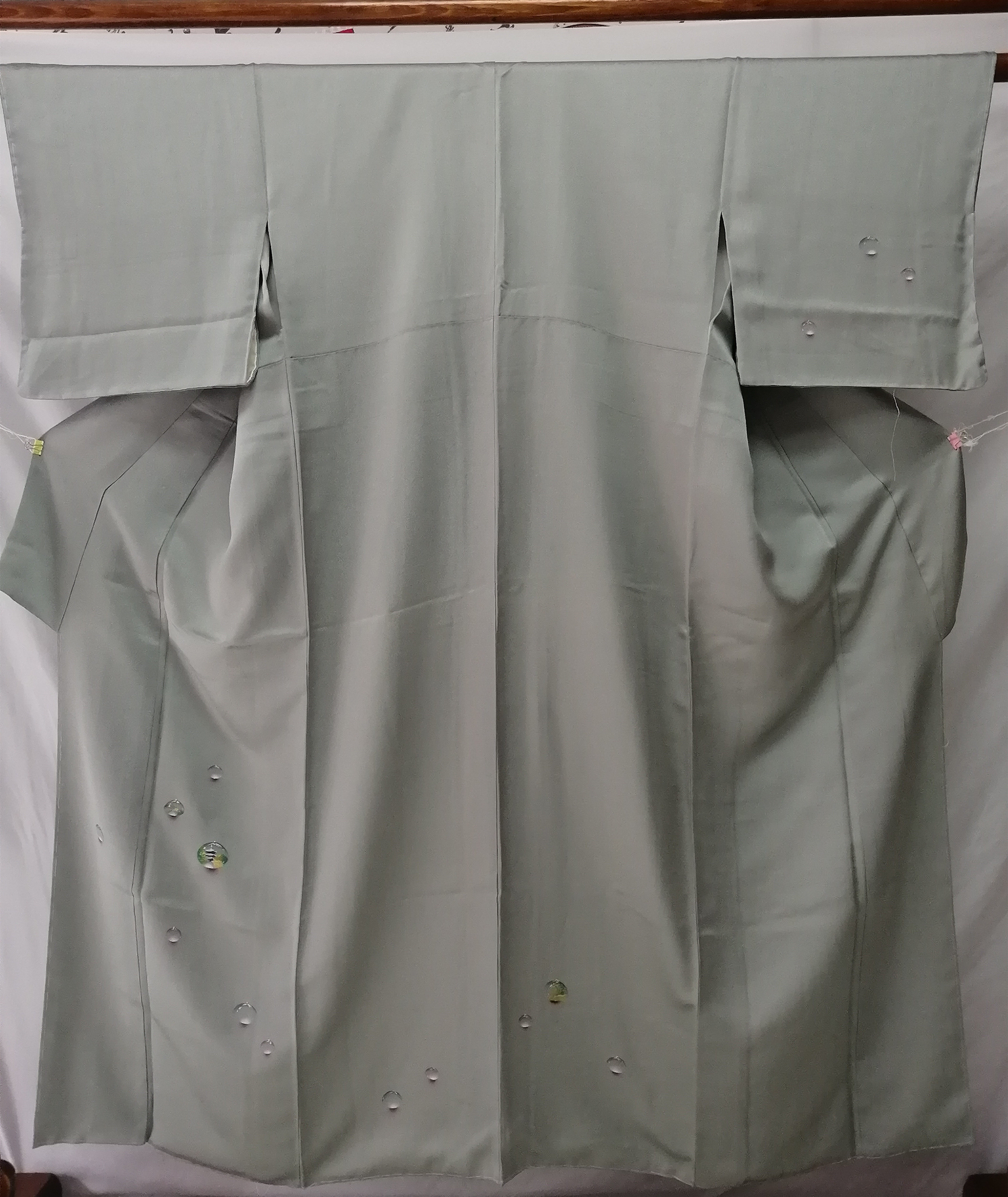 日本正统和服 正绢 付下 手绘水滴纹 旗袍汉服倒大袖真丝改衣布料