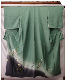 日本正统和服 正绢 付下 金彩 旗袍汉服倒大袖真丝改衣布料