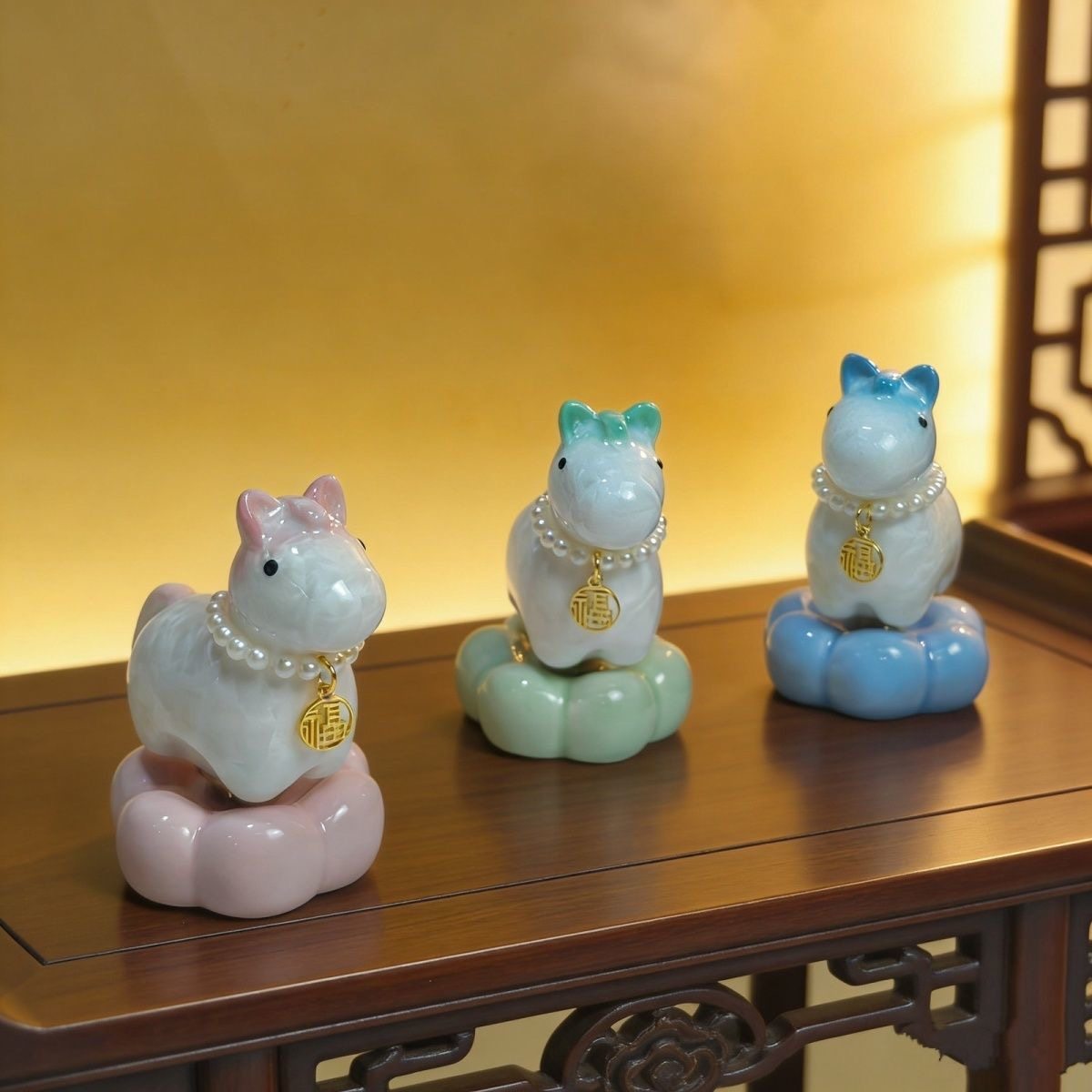 景德镇渐变结晶釉可转运马解压高颜值陶瓷有福马转转新年小马摆件,家居饰品,桌面摆件,淘宝优惠券,粉丝福利购,淘宝优惠卷