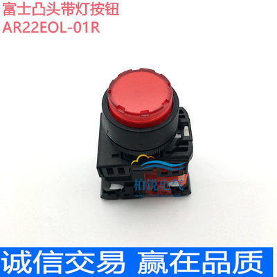 凸头带灯按钮开关 AR22EOL-10G/01E4R//11E3/R/G/Y/W铜件银点