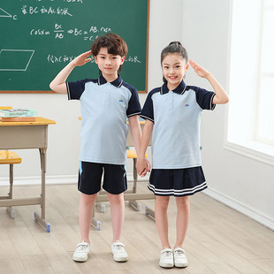 珠海市金湾区小学生夏季校服短袖短裤短裙套装秋冬装外套长袖长.