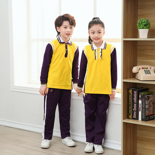 珠海市斗门区新款小学生校服春秋长袖长裤男女生套装统一班服定.