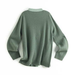 ET21839R PALUOPO 帕罗山羊绒圆领假两件女衫