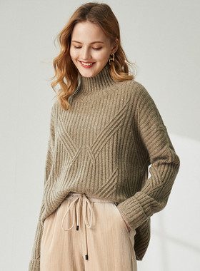 【设计总监然姐】PALUOPO/帕罗山羊绒高领女衫E21609-B