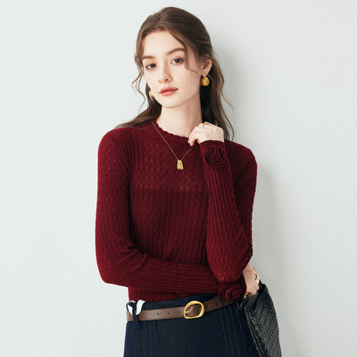 PALUOPO/帕罗含绵羊毛圆领女衫ET250131Y