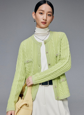 PALUOPO/帕罗绵羊毛小香风开衫ET23318Y-A