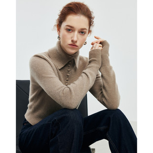 PALUOPO/帕罗山羊绒高领女开衫ET2F8513R